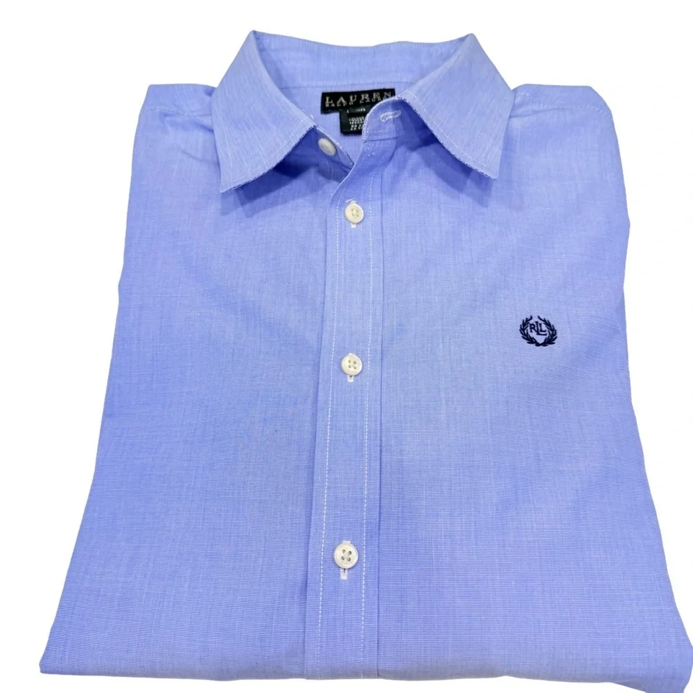 Ralph Lauren Youth Boys 2 PCS Khaki Chino Pants & Blue Button Down Shirt Sz 20